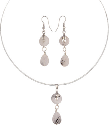 

Pearlz Ocean Alloy Jewel Set(Black, White)