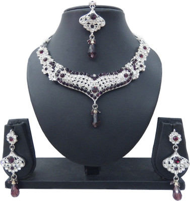 

Shree Bhawani Art Jewellery Alloy Jewel Set(Purple)