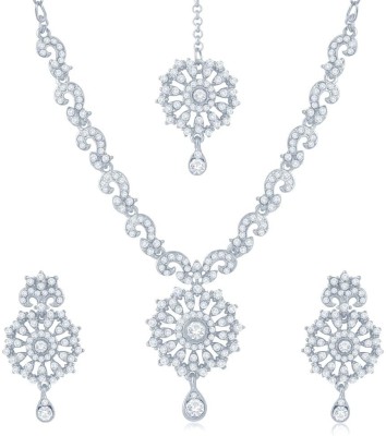 Sukkhi Zinc Rhodium White Jewellery Set(Pack of 1)