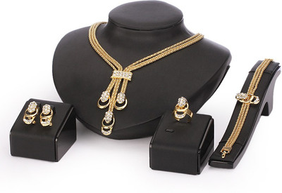 Silver Shoppee Alloy Gold-plated Gold Jewellery Set(Pack of 1)