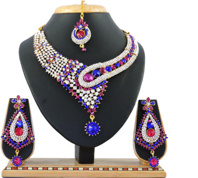 

Vatsalya Creation Zinc Jewel Set(Pink, Blue)