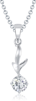 88% OFF on VK Jewels Majestic Solitaire Rhodium Plated for Women & Girls Cubic Zirconia Alloy Pendant