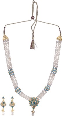 DD Pearls Mother of Pearl White, Blue Jewellery Set(Pack of 1)