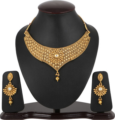 

Pink Rose Alloy Jewel Set(Gold)