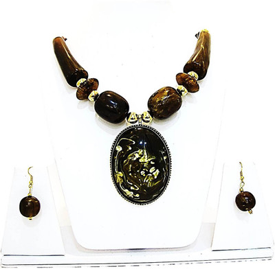 Muccasacra Stone Enamel Green Jewellery Set(Pack of 1)