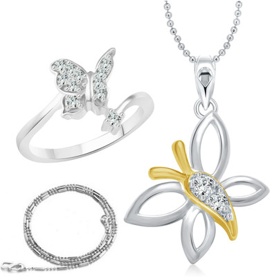 VIGHNAHARTA Alloy Gold-plated Silver Jewellery Set(Pack of 1)