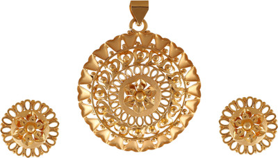 Jisha Yellow Gold 18kt NA Earring & Pendant Set