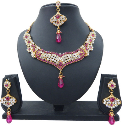 

Shree Bhawani Art Jewellery Alloy Jewel Set(Pink)