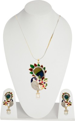 Styylo Jewels Alloy Gold-plated Green, Maroon, White, Multicolor Jewellery Set(Pack of 1)