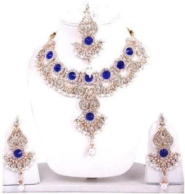 STYYLO FASHION Alloy Gold-plated Blue Jewellery Set(Pack of 1)