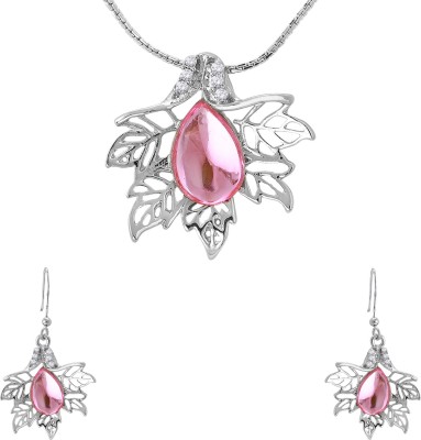 mahi Alloy Gold-plated White, Pink Jewellery Set(Pack of 1)