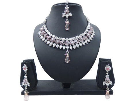 

Shree Bhawani Art Jewellery Alloy Jewel Set(Pink)