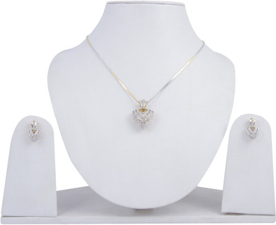 

Pink Rose Alloy Jewel Set(White, Gold)