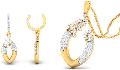 

Jisha Yellow Gold 18kt Diamond Earring & Pendant Set
