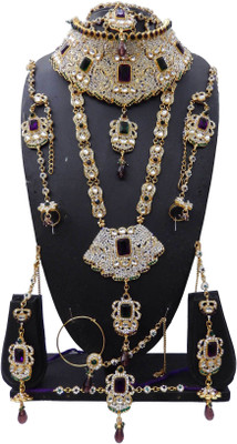 

Shree Bhawani Art Jewellery Zinc Jewel Set(Purple, Green)