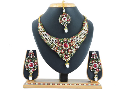

Vatsalya Creation Alloy Jewel Set(Maroon, Green)