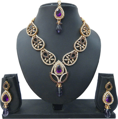 

Shree Bhawani Art Jewellery Alloy Jewel Set(Purple)