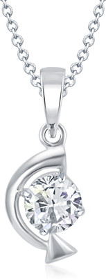 79% OFF on VK Jewels Arrow Curve Solitaire Rhodium Plated for Women & Girls Cubic Zirconia Alloy Pendant