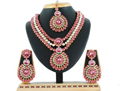 VATSALYA creation Alloy Gold-plated Pink Jewellery Set(Pack of 1)
