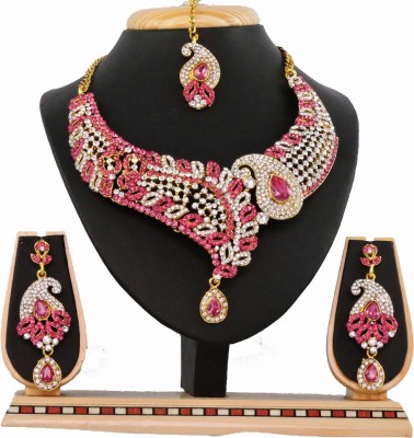 VATSALYA creation Alloy Gold-plated Pink Jewellery Set(Pack of 1)
