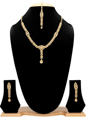 

Pink Rose Alloy Jewel Set(Brown)
