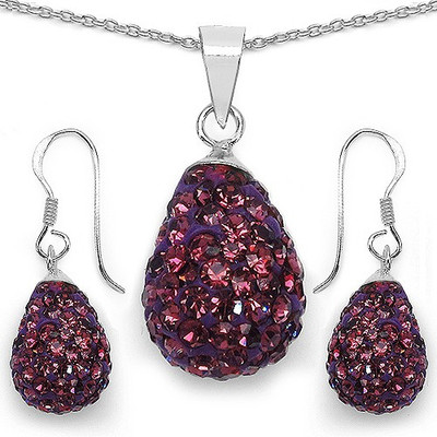 Johareez Sterling Silver Purple Jewellery Set(Pack of 1)
