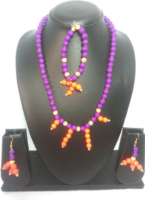 

Kshitij Jewels Alloy Jewel Set(Purple, Orange)