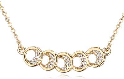 Atasi International Crystal 18K Yellow Gold Plated Metal Necklace available at flipkart for Rs.249