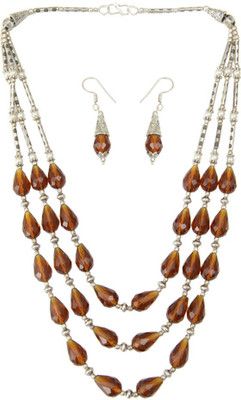 

Taj Pearl Crystal Jewel Set(Silver)