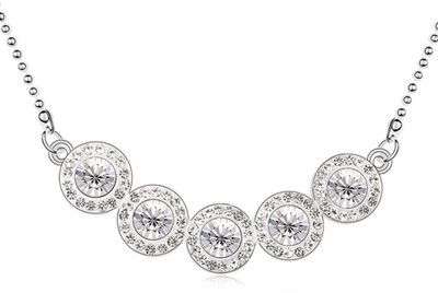 Atasi International Crystal Rhodium Plated Metal Necklace available at flipkart for Rs.275