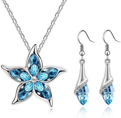 63% OFF on CRUNCHY FASHION Alloy Jewel Set(Blue, Silver)