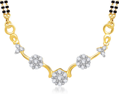 

Meenaz Beautiful Janvi Cz Gold & Rhodium Alloy Mangalsutra