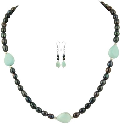 Pearlz Ocean Alloy Black, Green Jewellery Set(Pack of 1)