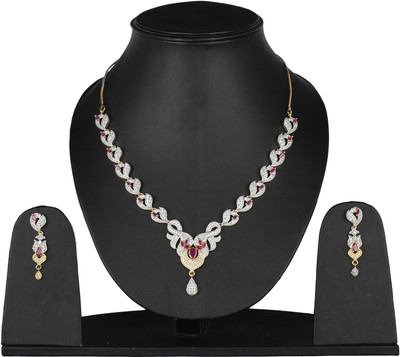 

Pink Rose Alloy Jewel Set(White)