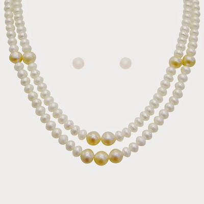 

Nisa Pearls & Jewellery Mother of Pearl Jewel Set(White, Yellow)