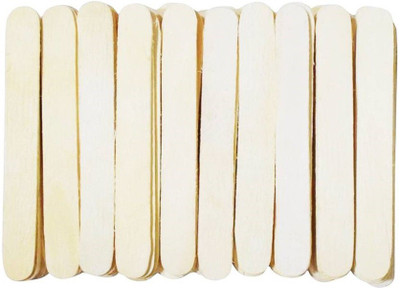 

PartyballoonsHK Natural Wooden Premium Quality Ice Cream Popsicle Sticks for School Projects (Wooden, Pack of 100)