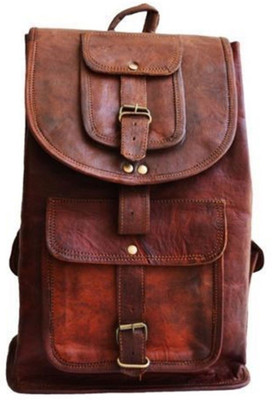 

Handcrafted exports leather backpack 16 L Backpack(Brown)