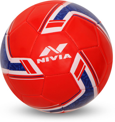 NIVIA SPINNER MACHINE STITCHED FOOTBALL (ENGLAND) Football - Size: 5(Pack of 1, Red)