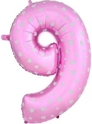 

AMFIN Printed 9 (Nine) Number Foil Balloon For Birthday Party Decoration/ Engagement, Anniversary Party Decoration 17" Inch Balloon(Pink, Pack of 1)