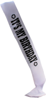 

Tootpado Cute Its My Birthday Sash - White - Costume Party & Celebration Banner(1.5 ft, Pack of 1)