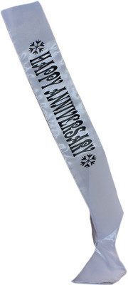

Tootpado Cute Happy Anniversary Sash - White - Costume Party & Celebration Banner(1.5 ft, Pack of 1)