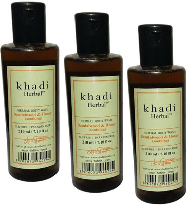 

Khadi Herbal SANDALWOOD & HONEY BODY WASH(SLS+PARABEN FREE)(630 ml, Pack of 3)
