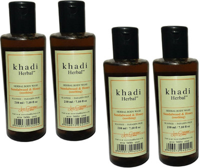 

Khadi Herbal SANDALWOOD & HONEY BODY WASH(SLS+PARABEN FREE)(840 ml, Pack of 4)