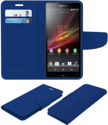 ACM Flip Cover for Sony Xperia Zl(Blue, Cases with Holder, Pack of: 1)