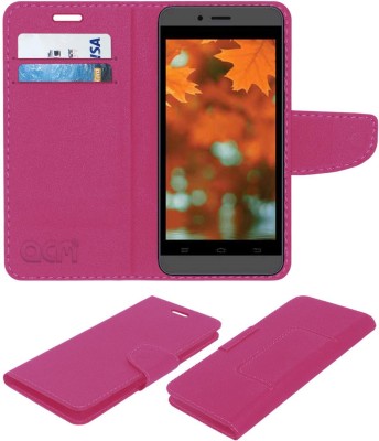 ACM Flip Cover for Intex Cloud Cube(Pink, Cases with Holder, Pack of: 1)