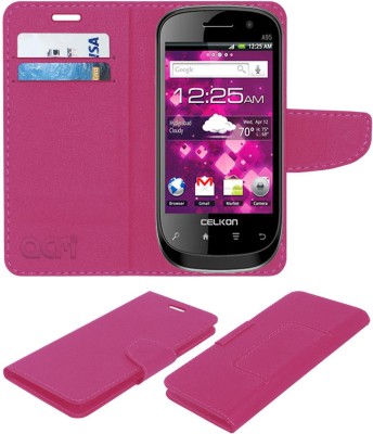 ACM Flip Cover for Celkon A95(Pink, Cases with Holder, Pack of: 1)