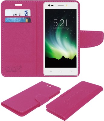 ACM Flip Cover for Lava Pixel V2(Pink, Cases with Holder, Pack of: 1)