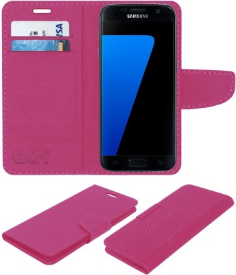 ACM Flip Cover for Samsung Galaxy S7(Pink, Cases with Holder, Pack of: 1)