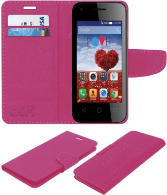 ACM Flip Cover for Panasonic Love T10(Pink, Cases with Holder, Pack of: 1)