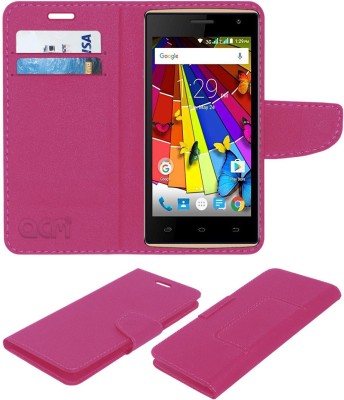 ACM Flip Cover for Spice Xlife M44q(Pink, Cases with Holder, Pack of: 1)